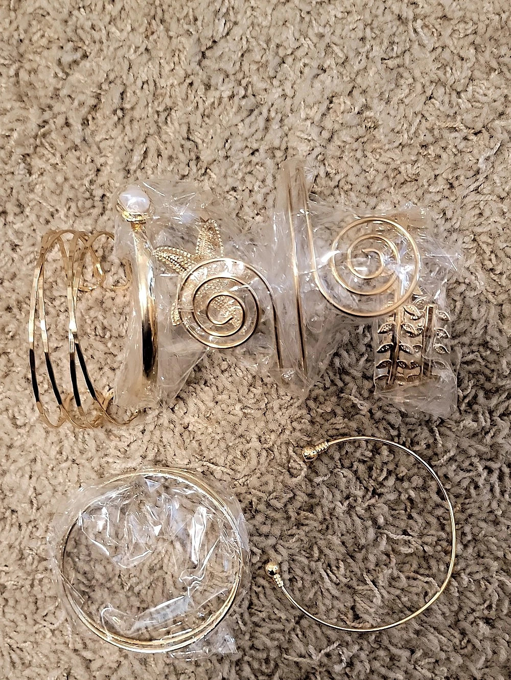 Gold-Tone Upper Arm Bangle Bracelet Set NWT